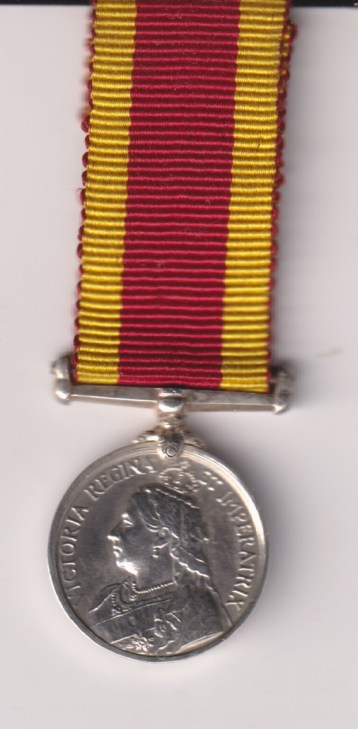China War Medal 1900, swiveling suspender, no clasp.  EF