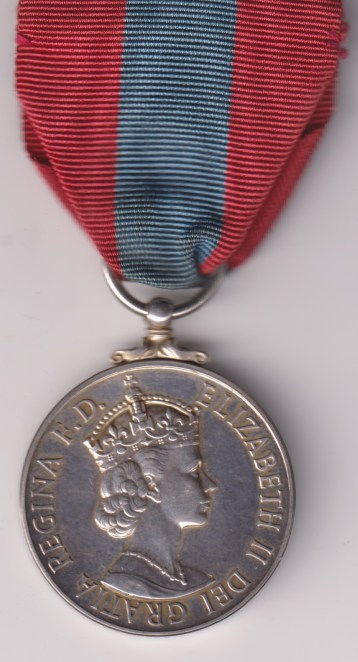 Imperial Service Medal, Elizabeth II issue, in a case of issue. Robert William Hart EF