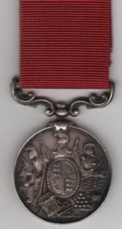 Army Long Service and Good Conduct Medal, Victoria issue, 3rd type 1874-1901, swivelling scroll suspension with smaller reverse lettering 2022 Private W. Swann, Coldstream Guards.  GVF