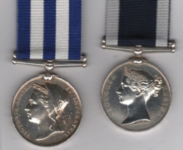 Egypt Medal 1882-1889 (Undated) no clasp, (F. Morrell, Sto. H.M.S. Briton.); Royal Navy Long Service and Good Conduct Medal Victoria narrow suspender, with impressed naming type, 1878-1901 (Fredk. Morrell, Comd. Btn., H.M. Coast Guard.  Commissioned Boatman F. Morrell, Royal Navy  H.M. Coast Guard. 1st VF 2nd EF