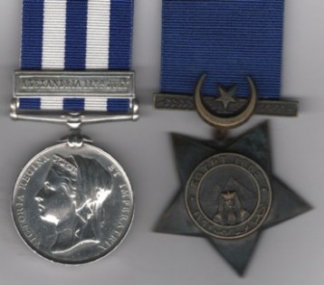 Egypt Medal 1882-1889, (Dated 1882) 1 clasp, Alexandria 11th July (H. E. Grant. Yeo: Stores. H.M.S. “Temeraire”.); Khedive’s Star 1882, unnamed as issued. Yeoman of Stores H. E. Grant, Royal Navy  H.M.S. “Temeraire”. Fine/VF.