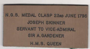 Naval General Service 1793-1840, 1 clasp,1 clasp, 23rd June 1795 (177). Joseph Skinner. GVF/EF - Image 3