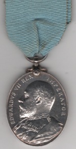 Militia Long Service and Good Conduct Medal 1904 Edward VII issue, 8502 Private W. Seabrook, 6th Royal Fusiliers Milita.  GVF/EF