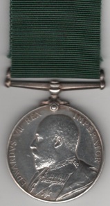 Volunteer Force Long Service Medal, E.VII.R. 3212 Sergeant J. E. Barber. 2nd. V.B. Welsh Regiment.  GVF