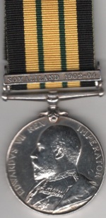 Africa General Service 1902-56, 1 clasp, Somaliland 1902-04, Sergeant W. A. Barnett, Royal Marine H.M.S. Porpoise. GVF