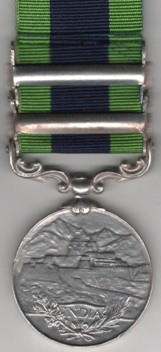 India General Service 1908-35, 2 clasps, North West Frontier 1908, Abor 1911-12. 2576 Sepoy Ali Bahadur 57th Rifles Fronter Force GVF - Image 2