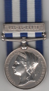 Egypt and Sudan 1882-89, dated reverse, 1 clasp, Tel-El-Kebir. 2028. Private J. Dyke. 4th Dragoon Guards NVF