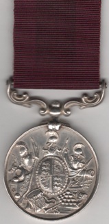 Army Long Service and Good Conduct Medal, Victoria issue, 3rd type 1874-1901, swivelling scroll suspension with smaller reverse lettering, 587Troop Sergeant Major H. Merrick. 15th. Hussars. GVF