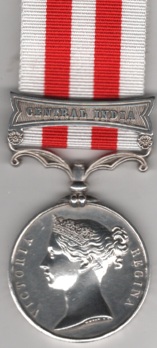 Indian Mutiny 1857-59, 1 clasp, Central India. William Flaherty 3rd Madras European Regiment  VF