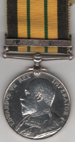 Africa General Service 1902-56, 1 clasp, Nandi 1905-06. 377 Private Mwenheri. 1/Kings African Rifles GVF/EF