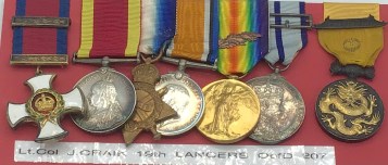 Distinguished Service Order, G.V.R., silver-gilt and enamel, with  top riband bar; China War Medal 1900, no clasp (Lieut. J. Craik. 19th Bl. Lcrs:) official correction to 19 of regimental number; 1914-15 Star (Major J. Craik.); British War Medal,  Victory Medal with M.I.D. oakleaf  (Lt. Col. J. Craik.); Delhi Durbar 1903, silver, unnamed as issued, with silver ribbon  buckle; United States of America, Military Order of the Dragon, China 1900 (J. Craik. Captain. 19th Lancers. No. 207.) complete with original embroidered riband and  top Pagoda suspension brooch.  Lieutenant-Colonel J. Craik, 19th Bengal Lancers (Fane’s Horse), Indian Army. EF