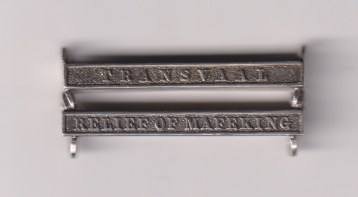 Queen's South Africa Medal 1899-1902, original clasps only (block of two)  Relief of Mafeking, Transvaal.  EF