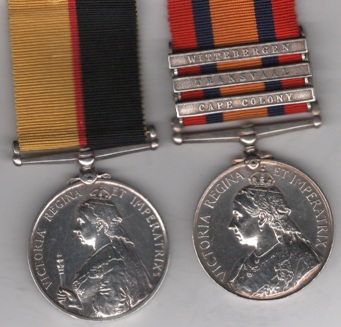 Queen’s Sudan 1896-98 (4177 Pte. T. Gray. 1/Sea Hrs.); Queen’s South Africa 1899-1902, 3 clasps, Cape Colony, Transvaal, Wittebergen (4177 Pte. T. Gray, 2: Sea: Highrs:) Private T. Gray, Seaforth Highlanders.   GVF