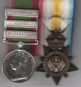 Afghanistan 1878-80, 3 clasps, Charasia, Kabul, Kandahar (1983 Serjt. J. Mc.Nally, 92nd Highrs.); Kabul to Kandahar Star 1880 (1983 Sergt. J. Mc.Nally 92nd. Highlanders) 1983 Sergeant J. McNally, 92nd Highlanders.   Fine +