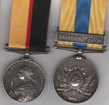 Queen’s Sudan 1896-98 (2906 Gr. J. Giggle. R.A.); Khedive’s Sudan 1896-1908, 1 clasp, Khartoum (2906 Gunner J. Giggle. 16 Coy. E.D. R.A.) 2906 Gunner J. Giggle, Royal Artillery. GVF/EF