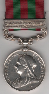 India General Service 1895-1902, 1 clasp, Punjab Frontier 1897-98. 4672 Private  C. Stewart 2nd. Bn. Argyll and Sutherland Highlanders.  VF