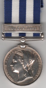 Egypt and Sudan 1882-89, undated reverse, 1 clasp, Suakin 1885. Able Seaman D. O’Hara Royal Navy H.M.S. Tyne. Star marks  NVF