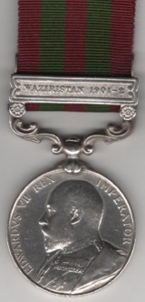 India General Service 1895-1902, 1 clasp, Waziristan 1901-2, 3786 Sepoy Indar Singh, 29th Punjab Infantry.  Fine/VF