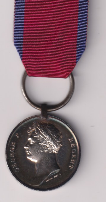 Waterloo 1815, with original steel clip and contemporary split ring suspension John Harlow, 3rd battalion 14th Regiment Foot.  Choice EF