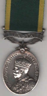 Efficiency Medal 1930, G.V.R, George VI issue 'Ind. Imp', bar India,with 2nd award bar, Trooper  J. Ashley.Assam Valley Light Horse A.F.I GVF/EF