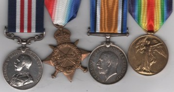 Military Medal, G.V.R. (16024 Sjt: W. Bullock. 5/Shrops:L.I.); 1914-15 Star (16024 Pte (A.Sjt) W. Bullock, Shrops. L.I.), the second number double struck; British War Medal, Victory Medal (2. Lieut. W. Bullock.). 2nd Lieutenant W. Bullock, Shropshire Light Infantry.  EF