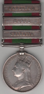 Afghanistan, 1878-80, 3 clasps, Charasia, Kabul, Kandahar. 58 B/1114 Pte. J. Ross, 72nd (Seaforth) Highlanders. FINE