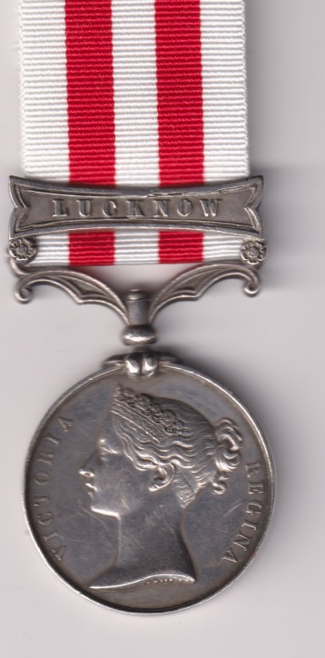 Erased Medal, Indian Mutiny Medal 1857-1858, 1 clasp Lucknow.  VF