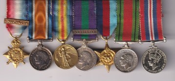 1914 Star, with mons clasp, British War Medal, Victory Medal, General Service Medal 1918-1962, 1 clasp, Kurdistan, 1939-45 Star, Defence Medal, War Medal, atributed to Captain J.R. Sinnett Royal Horse Artillery. GVF/EF
