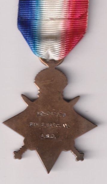1914-15 Star M2-047979 Private S. Barclay Army service Corps.  EF