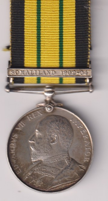 Africa General Service Medal 1902-1956 Edward VII, 1 clasp, Somaliland 1902-04. Stoker 2nd Class P. Beegan, Royal Navy H.M.S. Perseus.  NEF