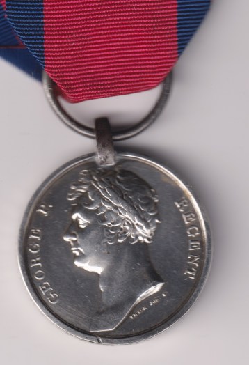 Waterloo Medal 1815 With original steel clip and contemporary ring suspension. Shoeing Smith James Holt, Royal Artillery Drivers.  VF