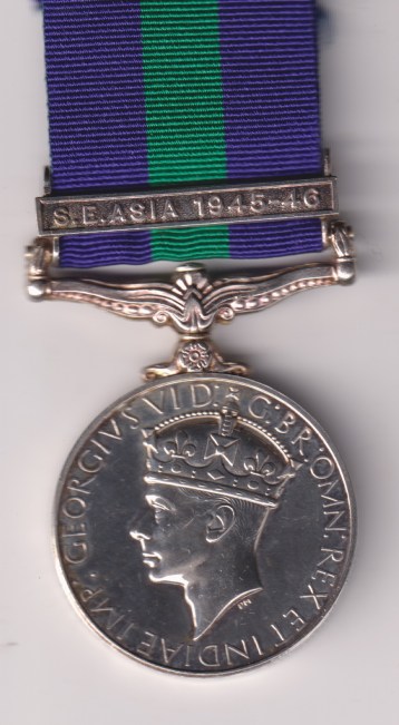 General Service Medal 1918-1962, 3rd issue George VI IND IMP, S.E. Asia 1945-46, 14990059 Lance Corporal J. Ashwood Corps of Military Police. EF