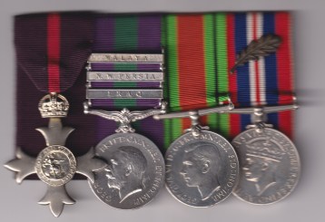 The Most Excellent Order of the British Empire, O.B.E. (Military) Officer’s 1st type breast badge, hallmark London 1919, General Service 1918-62, 3, clasps, Iraq, N.W. Persia, Malaya,  (F/L. C. T. O’Neill. R.A.F.); Defence Medal, War Medal, with M.I.D oakleaf Air Commodore C. T. O’Neill, Royal Air Force Medical Branch and Honorary Physician to the King.VF/GVF