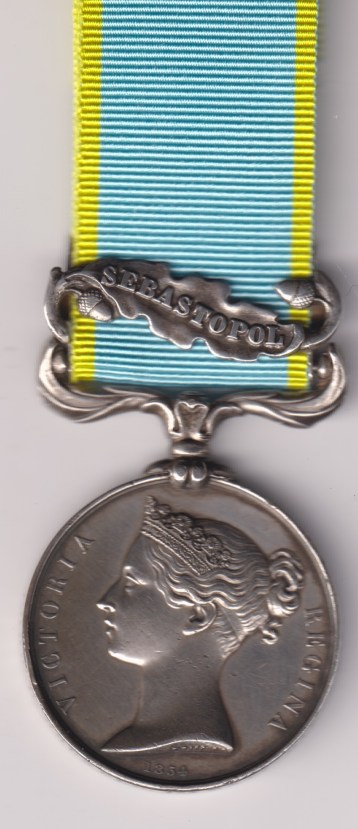 Crimea War Medal 1854-1856, officially impressed, Corporal G. Brunwell 1st battalion Rifle Brigade. VF