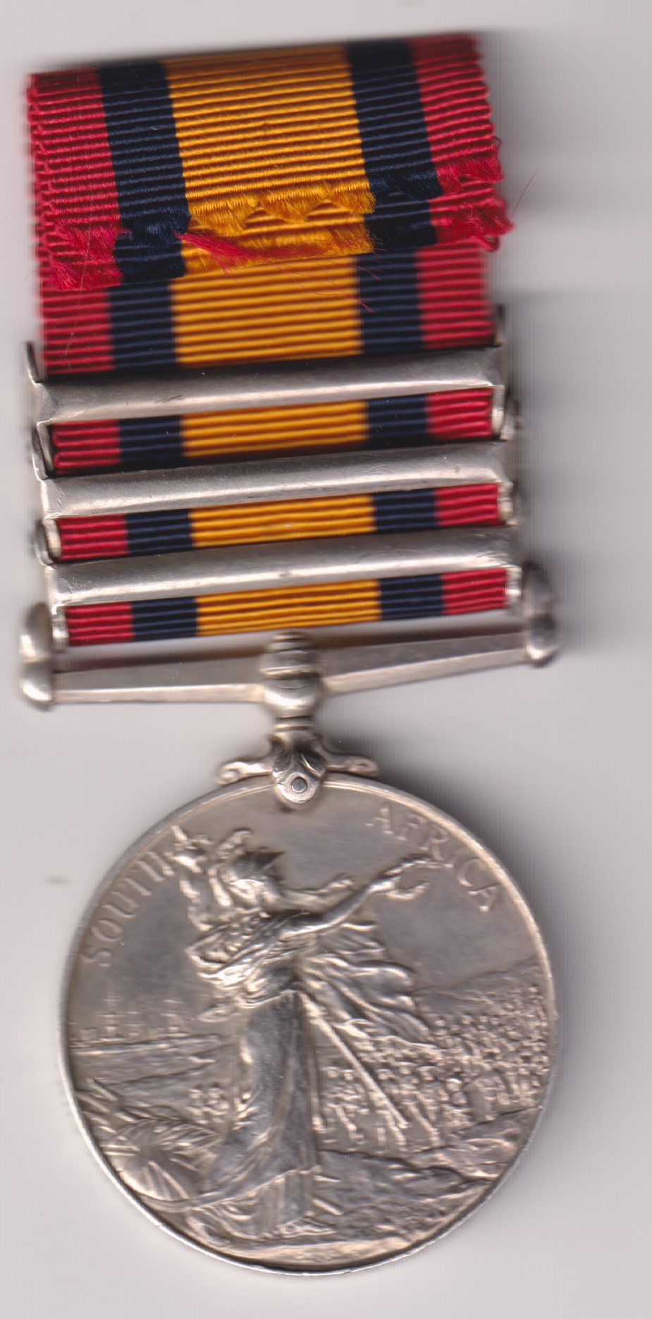 Queen's South Africa 1899-1902, 3 clasps, Talana, Orange Free State, Transvaal 5293 Private B. McKiernan, Royal Irish Fusiliers . GVF - Image 2