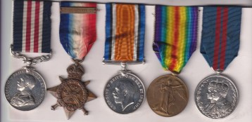 Military Medal, G.V.R. (31884 Sjt: G. Platt. 34/BY: R.F.A.); 1914 Star, with original Mons clasp (31884 B.S. Mjr. G. Platt. R.F.A.); British War Medal, Victory Medal (31884 Sjt. G. Platt. R.A.); Delhi Durbar 1911, unnamed as issued. 31884  Sergeant G. Platt, Royal Field Artillery. GVF/EF