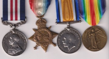 Military Medal, (70434 Pte. S. Steer 5/M.G.C.) 1914-15 Star, (11389 Pte. S. Steer Devon R.) British War Medal, Victory Medal,  (11389 Pte. S. Steer Devon R.)   70434 /11389 Corporal S. Steer 5/Machine Gun Corps and Devon Regiment.  GVF/EF