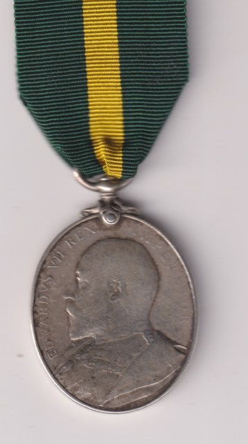 Territorial Force Efficiency Medal 1908, Edward VII issue. 368 Private J. Lamplough 5/ Yorkshire Regiment. Fine