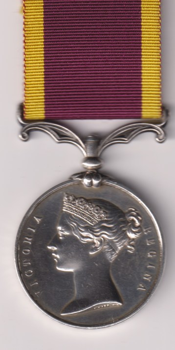 China War Medal 1856-1860, no clasp, Gunner James  Murray. No. 7 Bat. 14th brigade Royal Artillery.  GVF 
