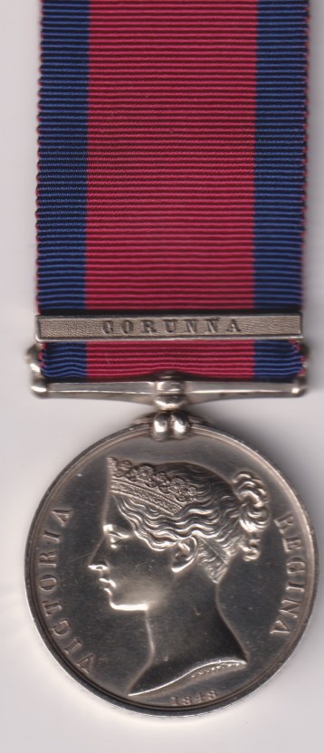 Military General Service 1793-1814, 1 clasp, Corunna, Lieutenant & Commissary J .Priest Royal Artillery Drivers. GVF/EF